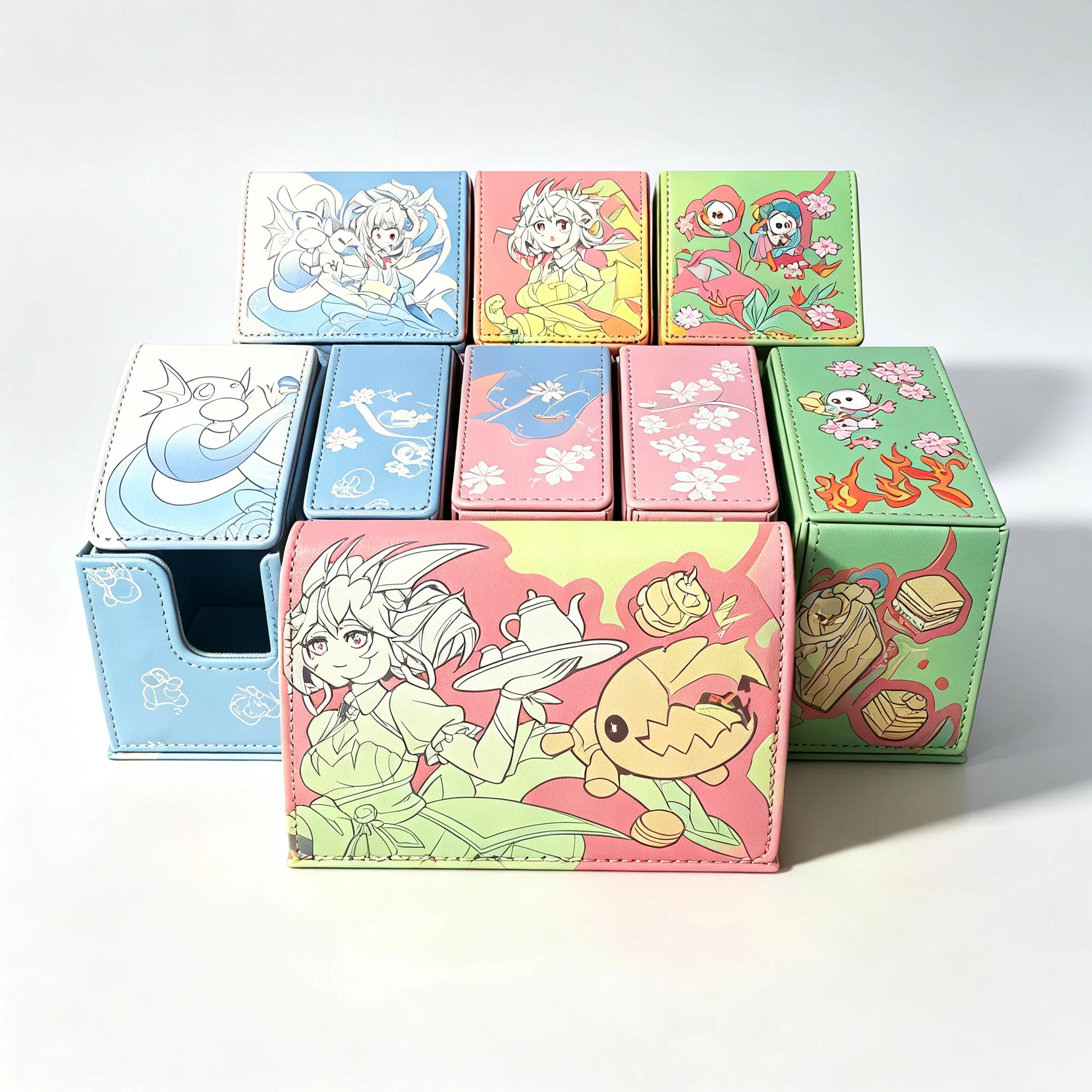 DIY Yu-Gi-Oh! Nurse Kitchen Dragonmaid Karten- und Würfel-Aufbewahrungsbox Ygo Dragonmaid Niedliche Hochwertige Leder-Kartenaufbewahrungsbox Geschenkspielzeug