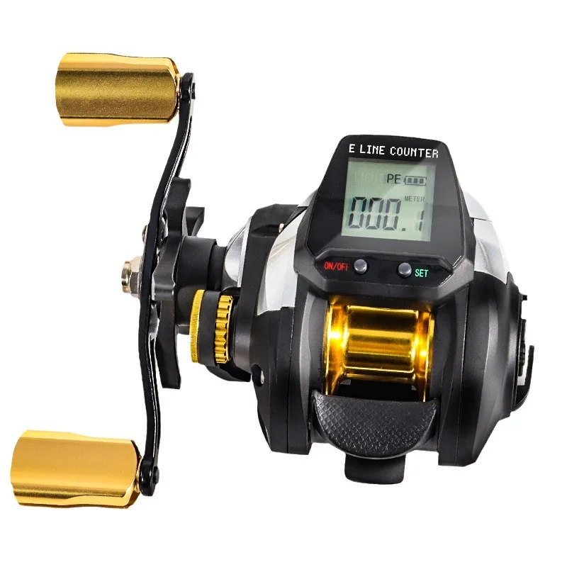 Baitcasting Fishing Reel Electronic Big Led Screen High Speed 6.3:1 18kg Saltwater Waterproof Cast Drum Wheel Casting