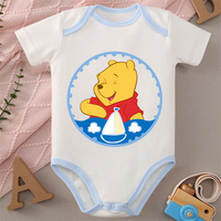 100% Cotton MINISO Cloths Winnie the Pooh Roo Print Soft Baby Jumpsuit Honey Baby Onesie Bodysuit for 0 To 12 Months Newborn