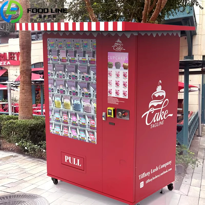 Custom Refrigerated Vending Devices Cake Vending Machine For Cakes Can Cakes Pastry Fresh Business Bread Sale Dessert Machine