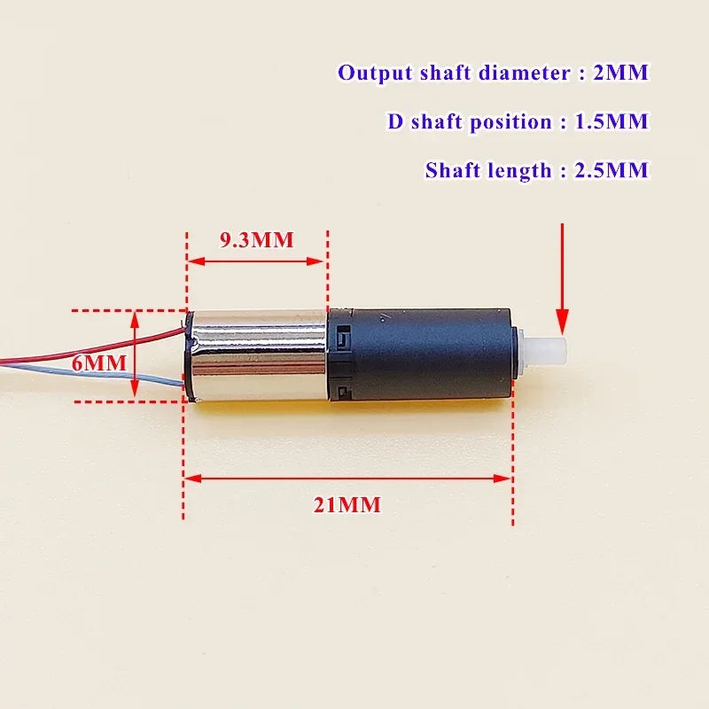 

Mini 6mm Planetary Gearbox Gear Reducer Motor DC1.5V-3.7V 50RPM Micro Coreless Reduction for Fingerprint Lock Robot Car DIY