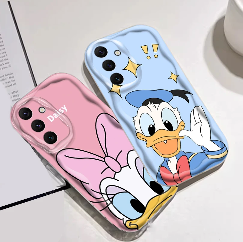 Disney Donald Duck Minnie For Samsung A55 A54 A53 A52 A35 A34 A33 A32 A25 A24 A23 A22 A21S A15 A13 A14 5G Wave Oil Cover