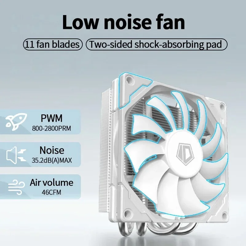 ID-COOLING ID IS-40X Low Profile CPU Cooler 4 Heat Pipes Downward Pressure Air Cooler for LGA1200/1700/115X AM4/AM5 ITX Chassis view 2