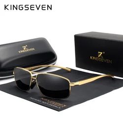 KINGSEVEN Men Polarized Sunglasses Vintage UV400 Optics Eyewear Protection Retro Brand Designer Square Classic Shades Sun glass