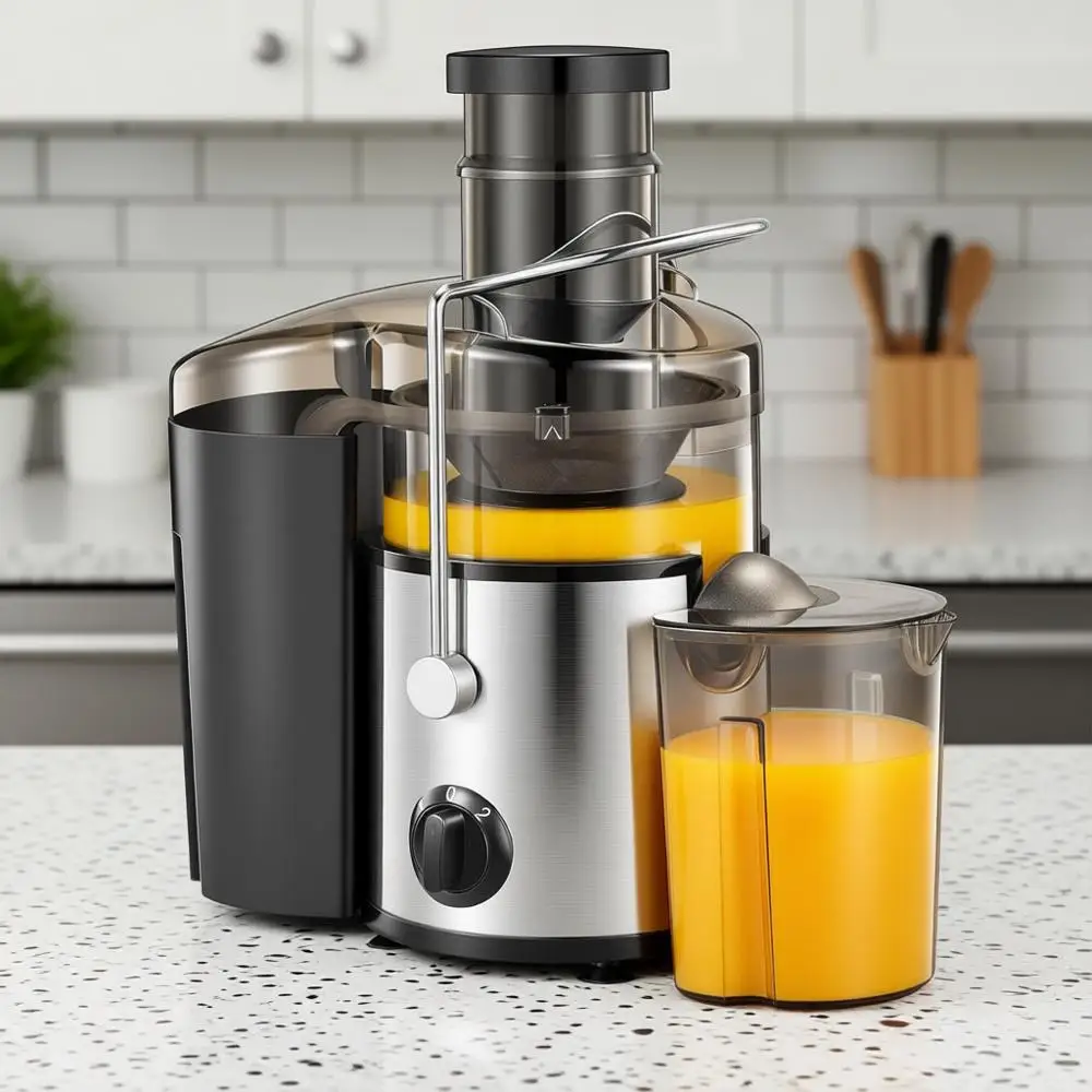 

500W Centrifugal Juicer Extractor with 3 Wide Mouth Feed Chute for Fruits & Vegetables, Easy to Clean, Stainless Steel, BPA-Free