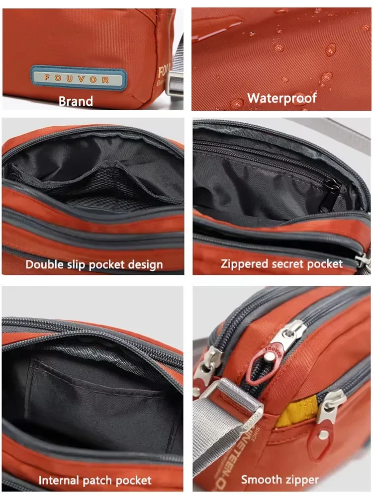 Fouvor damska torba na ramię Trend 2025 nylonowa mała torba typu Crossbody moda sportowa wodoodporna wysokiej klasy torby listonoszki damskie 2587-19 — zdjęcie 7