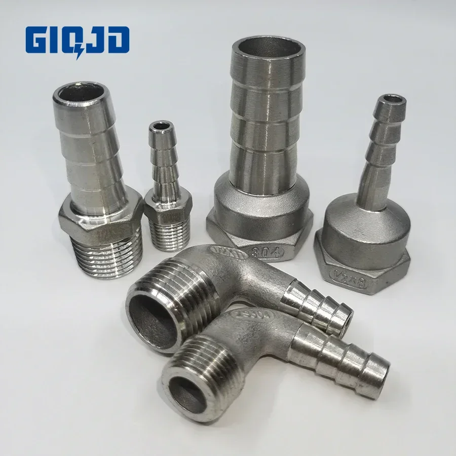 1PCS 304 Stainless Steel 1/8 1/4 3/8 1/2 3/4 1 BSP Male/Female/Elbow x 6/8/10/12/13/15/16/19/20/25/32mm Hosetail Barb Connector