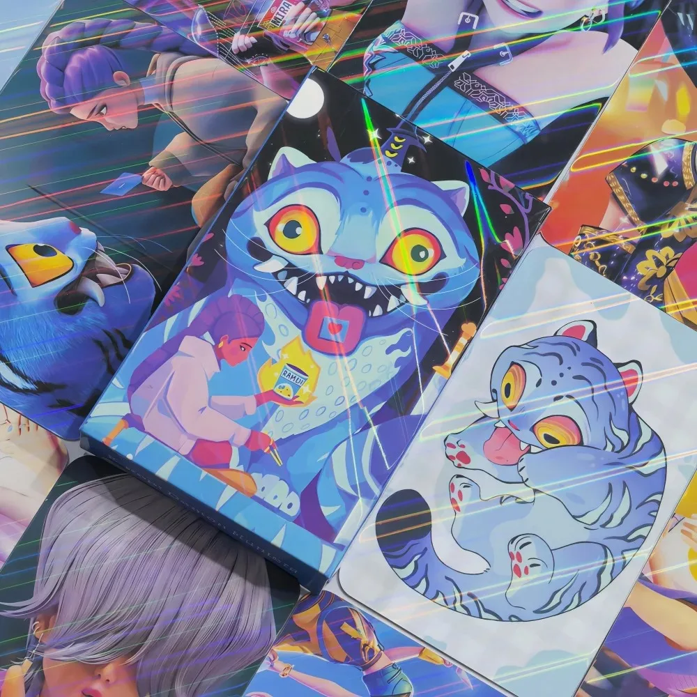 Tarjetas LOMO de la Serie de Dibujos Animados de Grupos de Chicas con Láser, Accesorios de Moda 2026, Tarjetas Pequeñas Unisex, Regalos Navideños para Niños