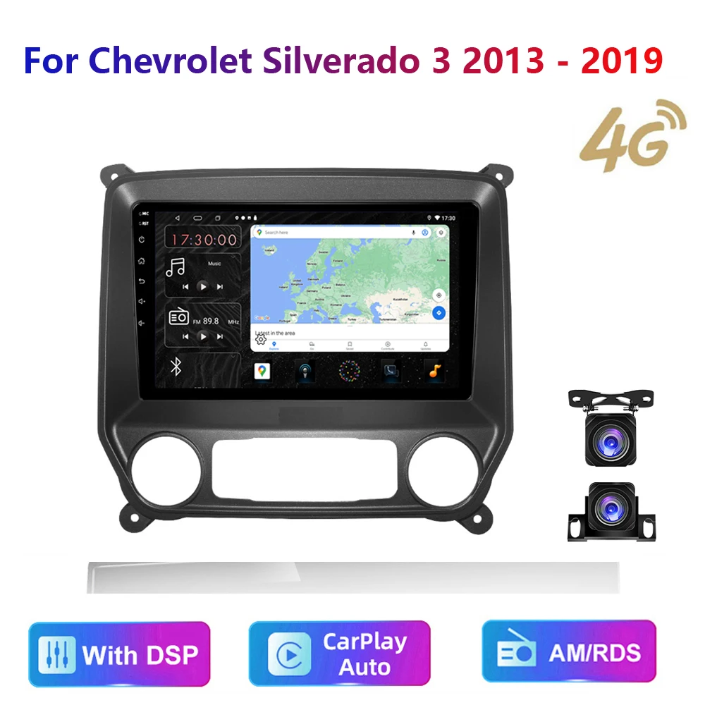 

HD multimedia head unit For Chevrolet Silverado 3 2013-19 Car Stereo Radio Android video GPS Carplay 4G AM/RDS/DSP