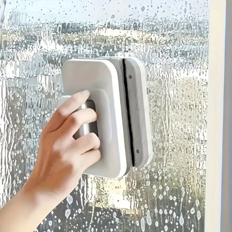 

Double-Sided Magnetic Window Cleaner with ABS Handle & Strong Magnet - High-Rise Glass Cleaning Tool for 3-10mm Single Pane, Ant