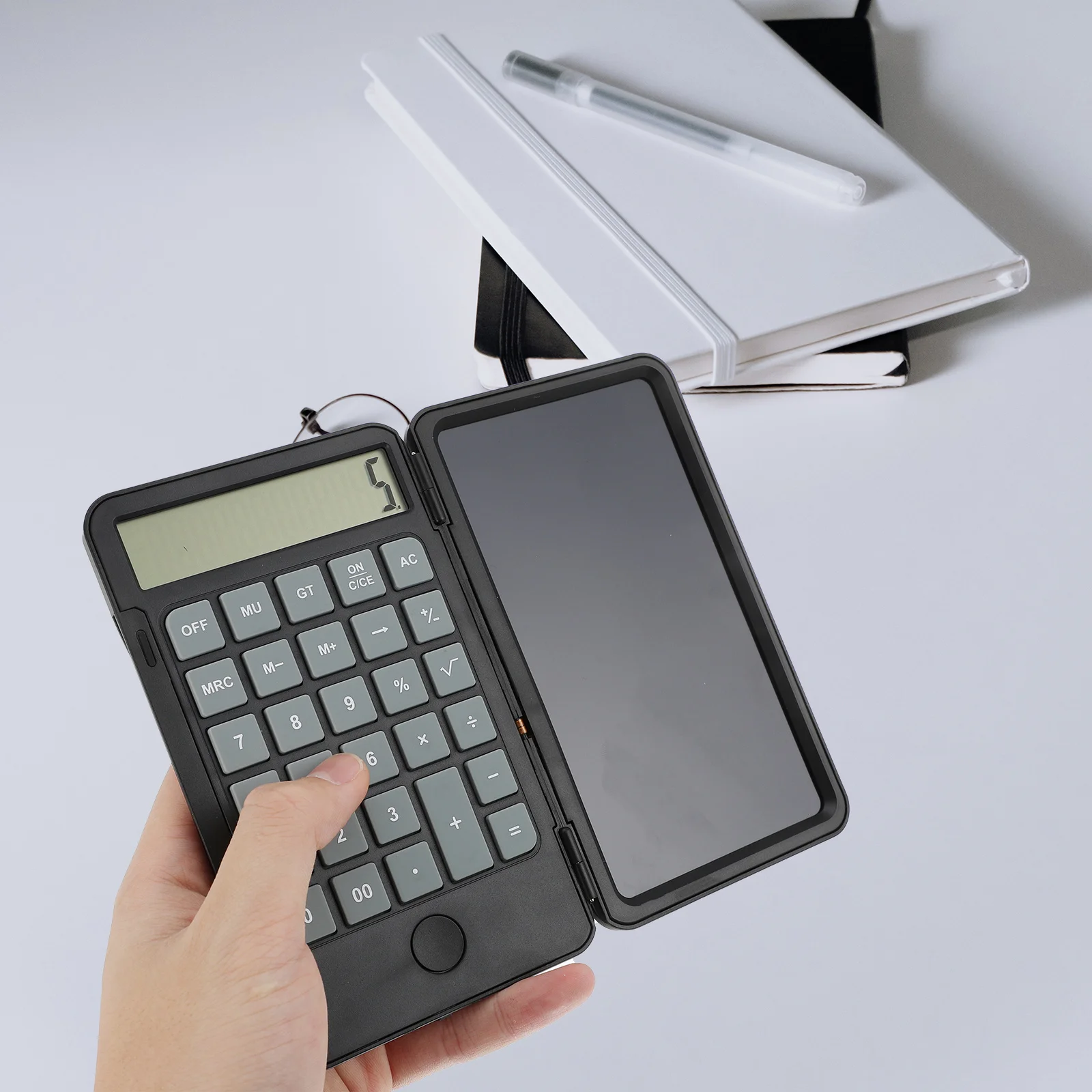 1 Juego de calculadora de tablero de escritura a mano, pantalla grande, multifuncional, práctica para estudiantes, trabajadores de oficina