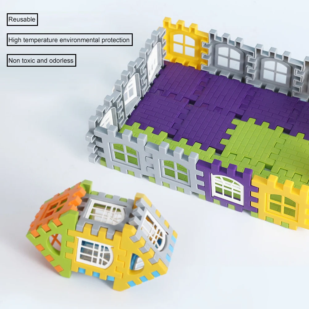 140/210 Pcs House Building Block Toy Construction Building Model Set House Building Kit for 3+ Year Old Boys and Girls