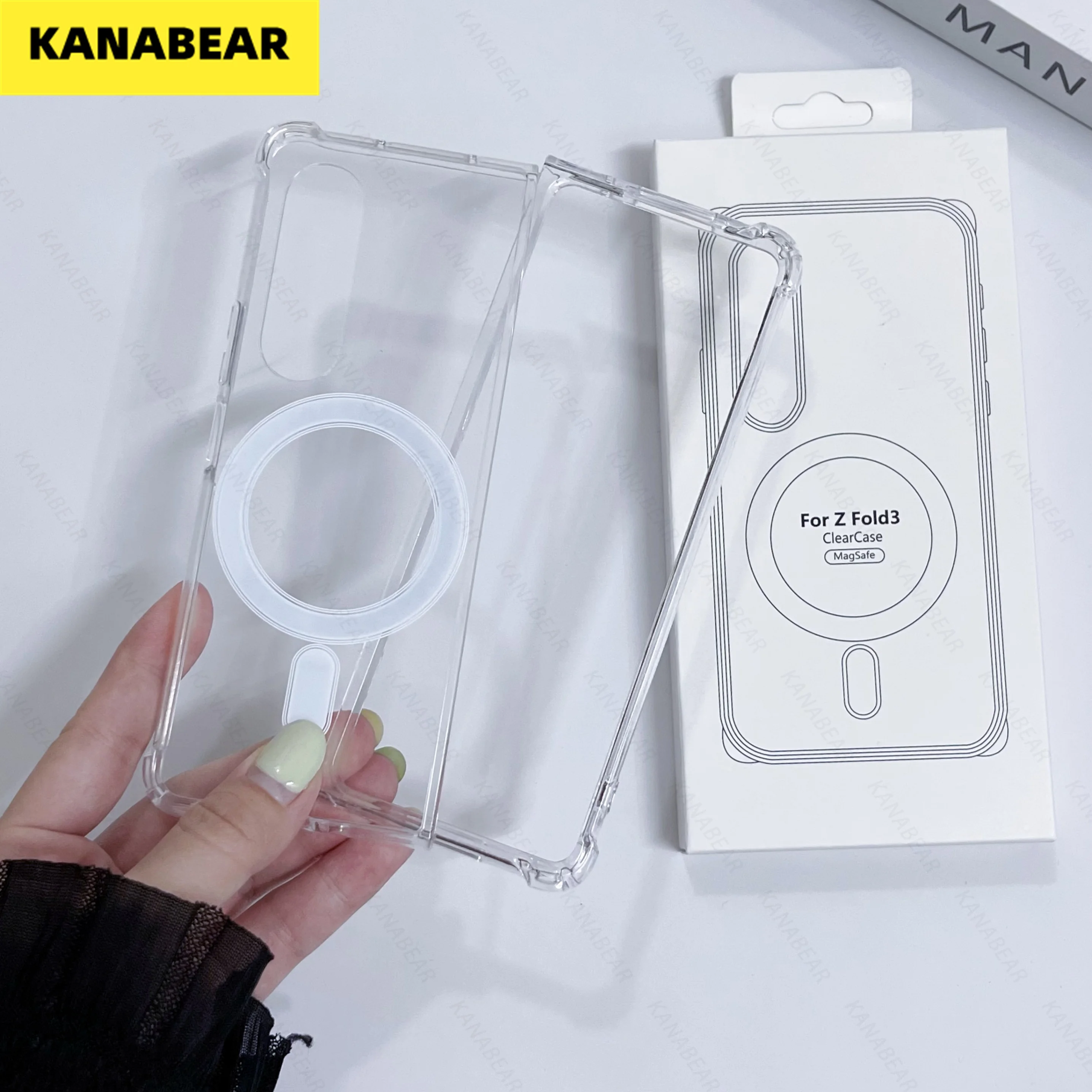 

MagSafe Magnetic Case for Galaxy Z Fold/Flip 7 Transparent Soft Shell with Reinforced Corner Shockproof Cover with Packaging