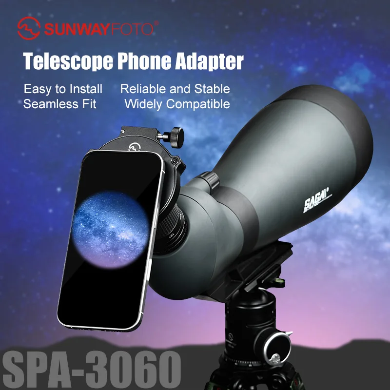 Image of SUNWAYFOTO SPA-3060 Universeller magnetischer Smartphone-Adapter – passend für Ferngläser, Monokulare, Spektivs (Starscope-kompatibel)