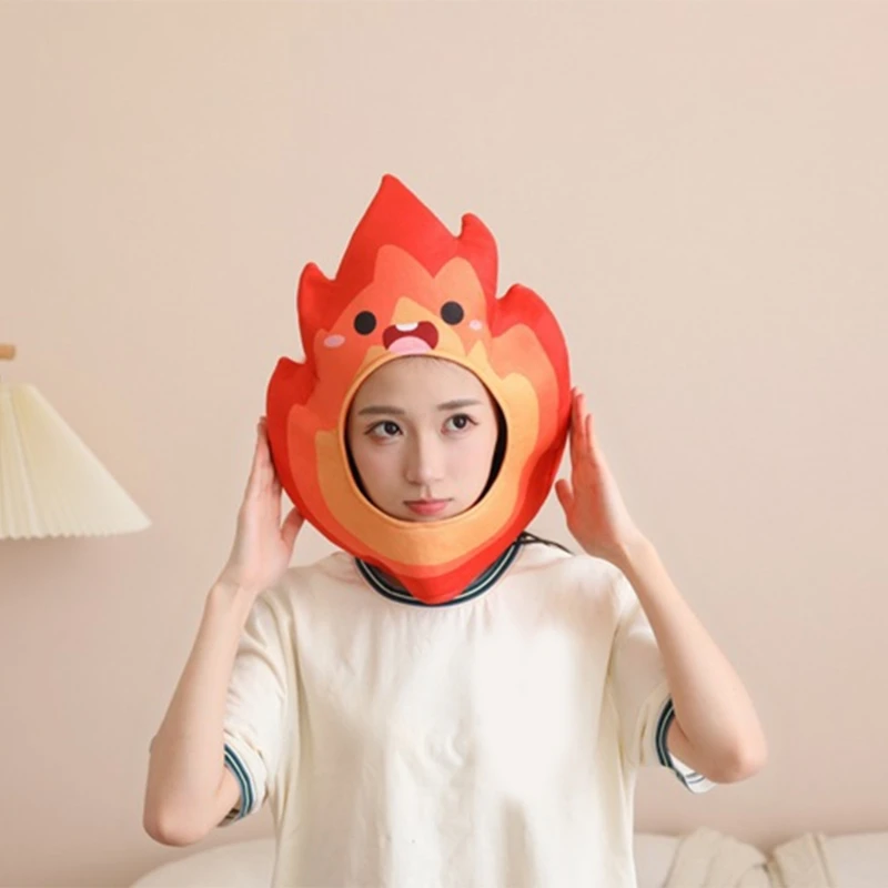 

652F Flame Design Skull Costume Props Headgear Hat For Theme Parties Halloween and Carnivals Photography Props