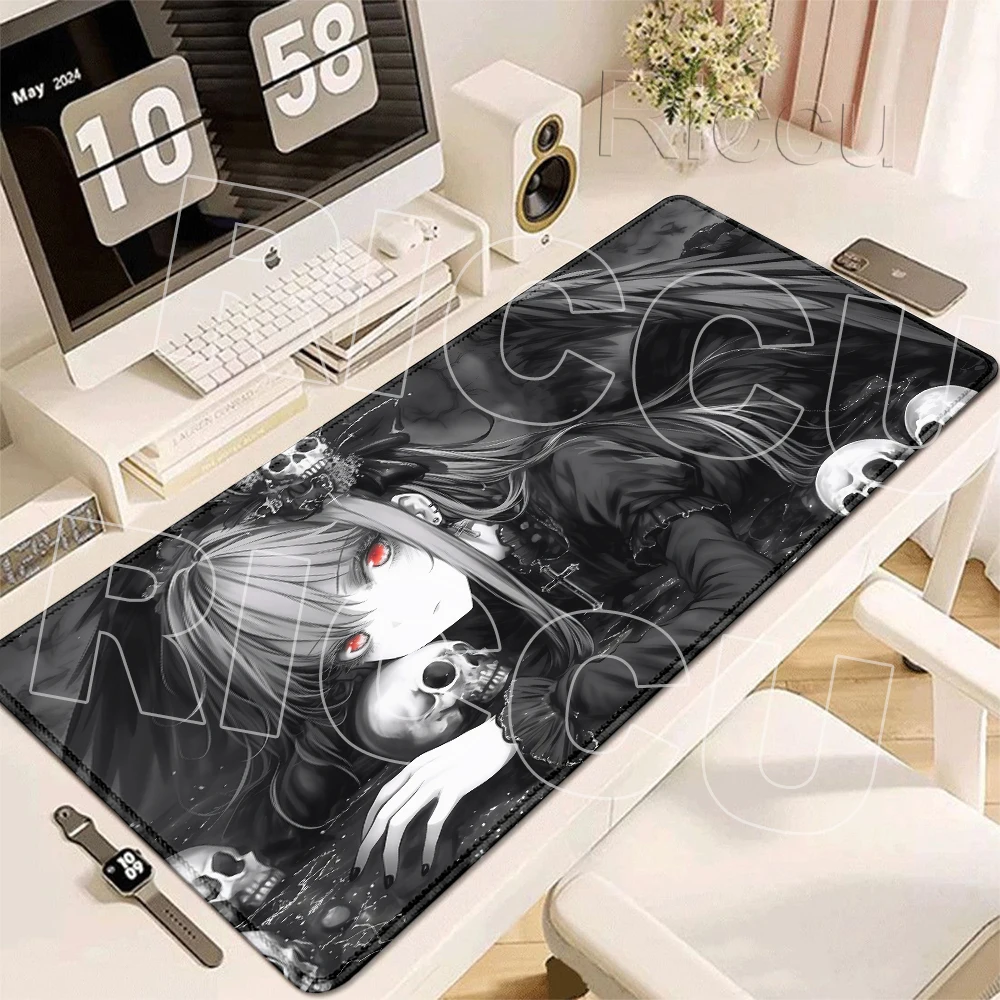 XXL MousePad Laptop Devil Angel Design Keyboard Pad PC Kawaii Black Gaming Mousepad Computer Sexy Anime Girl Desk Protection Mat