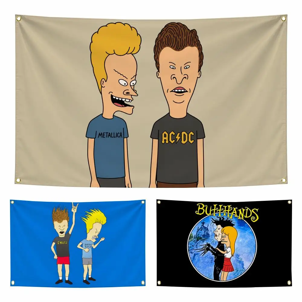Cartoon B-Beavis And Butthead Flags Personalized Flag Room Dorm Camping Picnic Garage Bar Indoor Outdoor Wall Decor