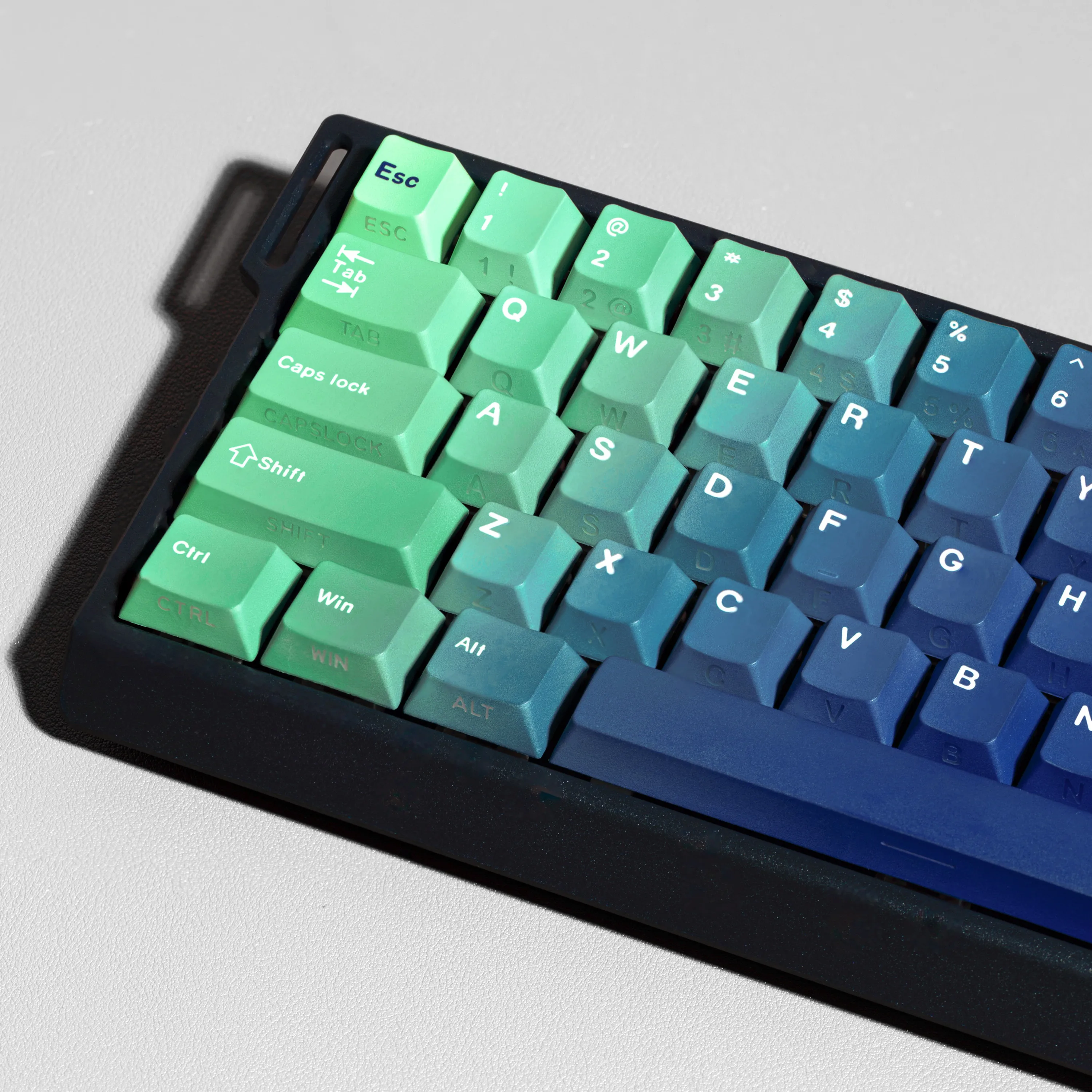 JCM Keycaps Dye-Sub Double Print PBT Side Light Cherry Profile Future Gradient DE/FR/KR/RU//ES/AR For Mechanical Keyboard AL75