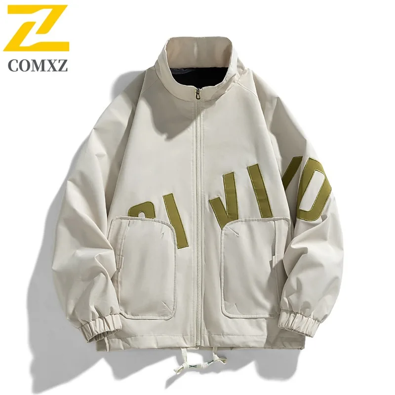 

COMXZ Fashion Jacket Men Classics Stand Collar Outdoor Cycling Lightweight Coat Casual Hiking Travel Windproof Autumn Jackets