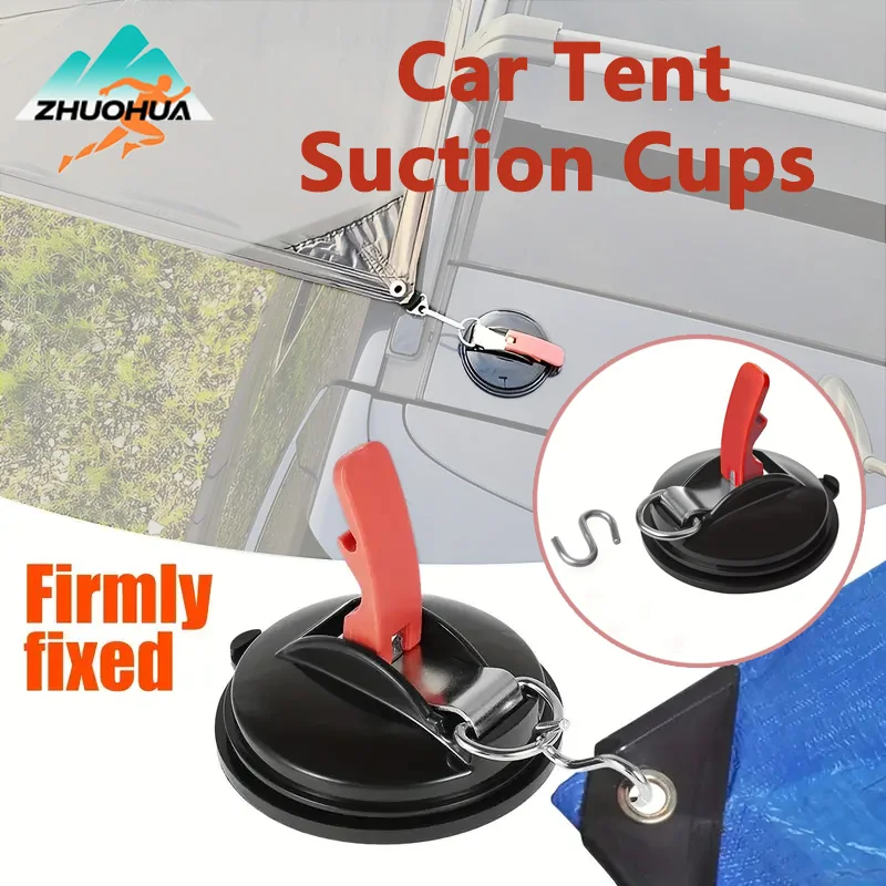 

ZHUOHUA Car Tent Suction Cups Outdoor Camping Rope Powerful Suction Cup Tent Suckers Anchor Securing Hook for RV,Boat Window
