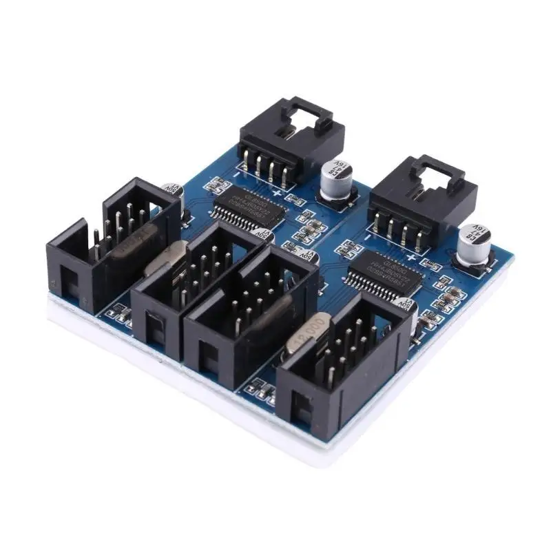 652F 9pin USB Header Male 1 to 2/4 Female Extension Card USB 2 Splitter Cable Adapter