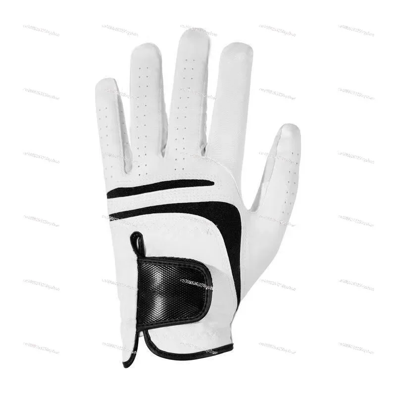 Black and White Golf Gloves Golf gloves Leather Non-slip Breathable Men