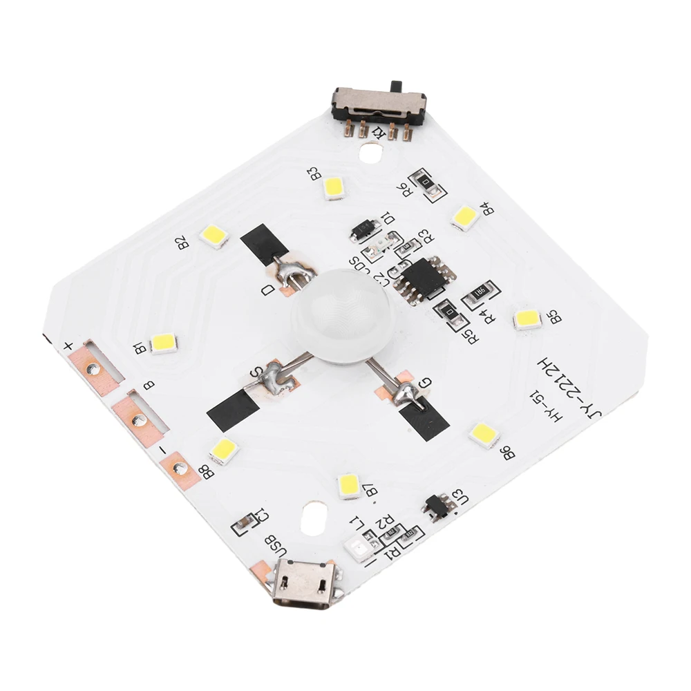 PIR Motion Sensor LED Human Body Infrared Induction Module Night Light Circuit Board USB Charging Rechargeable Night Lamp