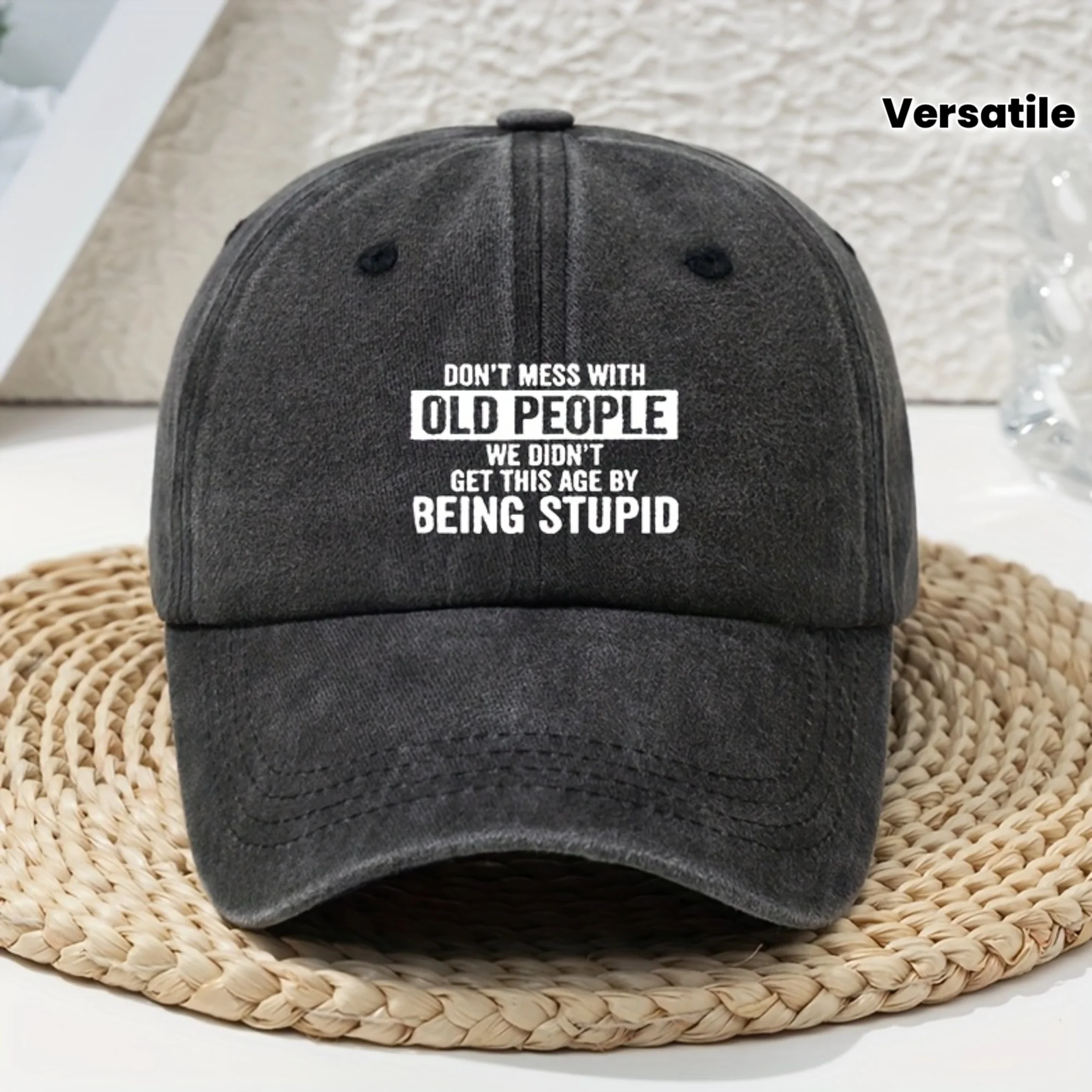 

Baseball Cap with "DON'T MESS with" Letter Print Women's Baseball Cap Spring Summer Versatile Vintage Soft Top Dad Hat Distresse