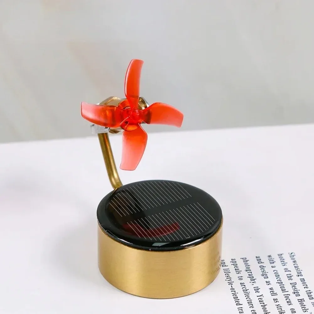 New Solar Windmill Diy Metal Car Ornaments Windowsill Decoration Physical Technology Educational Toys Solar Windmill Model