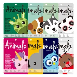 Masque facial hydratant pour animaux, 8 pièces, améliore la rugosité et la sécheresse, soins de la peau, masque en feuille à l'acide hyaluronique et au collagène
