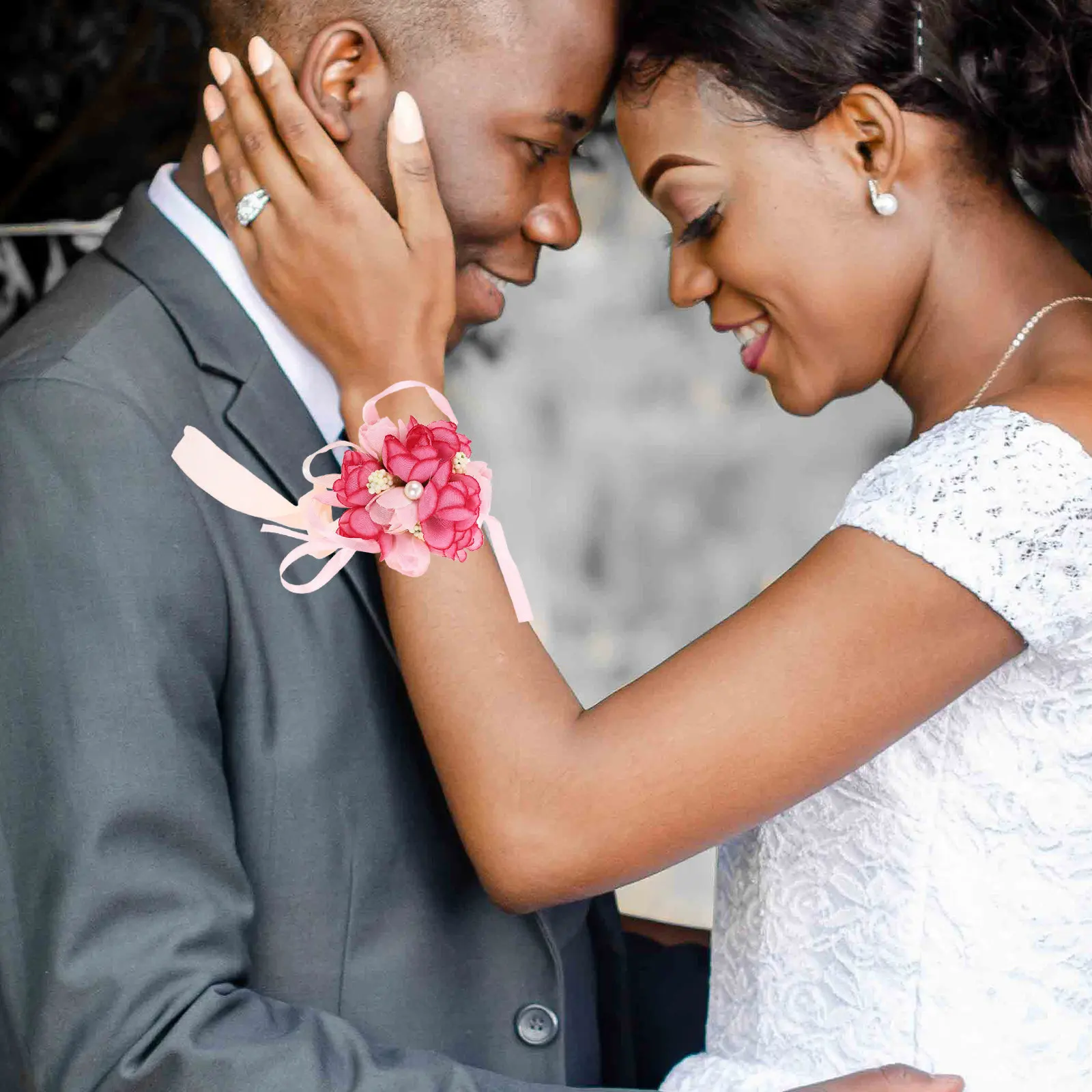 

Набор из 3 элегантных искусственных цветов на запястье для невесты, в французском стиле, свадебный декор, аксессуары для подружек невесты