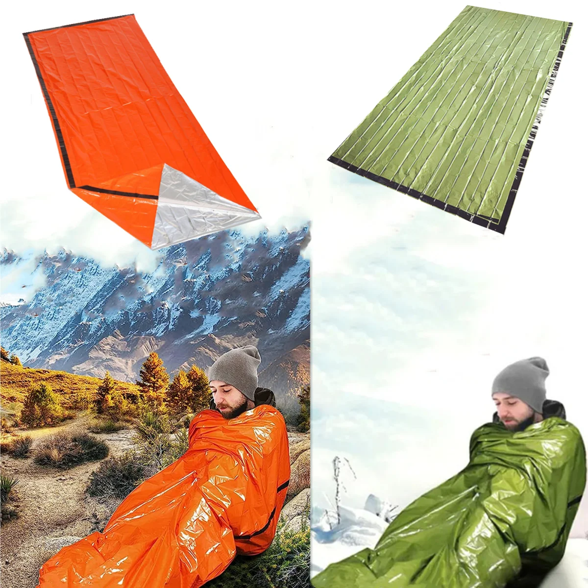 Outdoor emergency tent portable warm emergency blanket Thermal blanket lifesaving refuge emergency sleeping bag