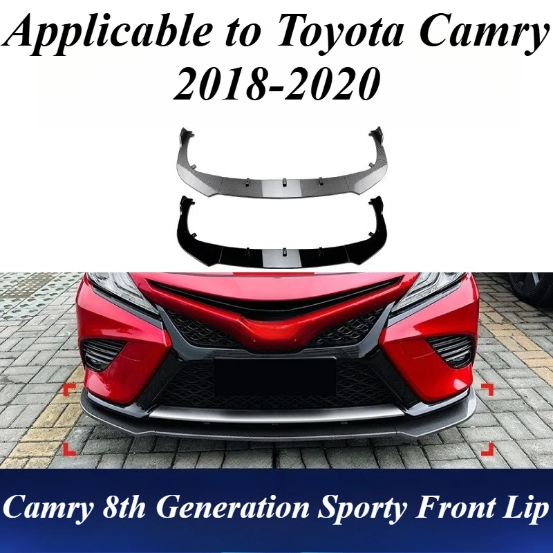 

For Toyota Camry XV70 2018-2020 Front Bumper Lip Spoiler Splitter Side Canards Aggressive Style Body Kit Direct Fit PU Material