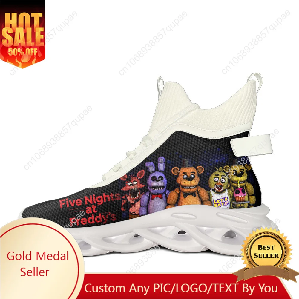 

Fnaf F-Freddy At Game N-Nights F-Five High Top Sneakers Manga Sports Running Shoes Sneaker Lace Up Mesh Footwear Custom Shoe