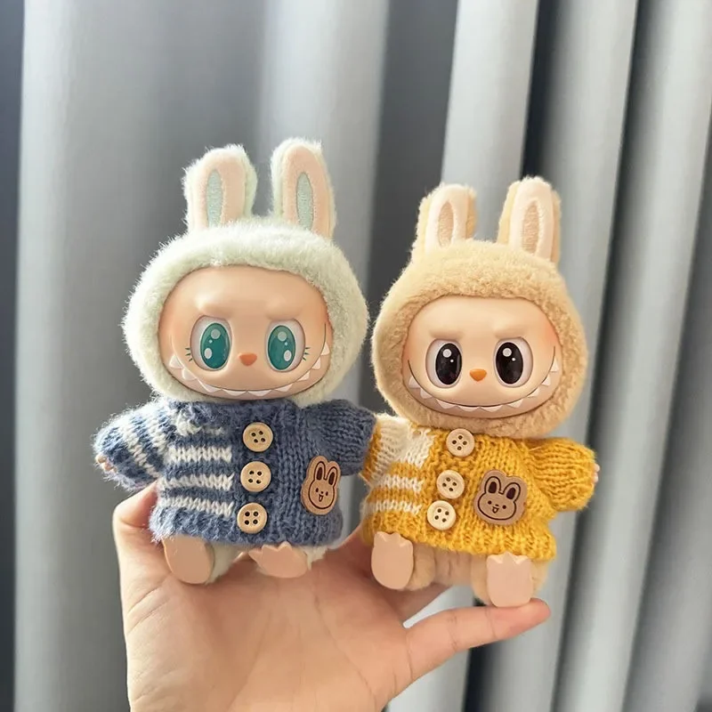 For 17 cm Labubu Clothes Pendant Labubu Sitting Party Bear Label Scarf Hat Dolls Accessories Labubu Outfit image 2