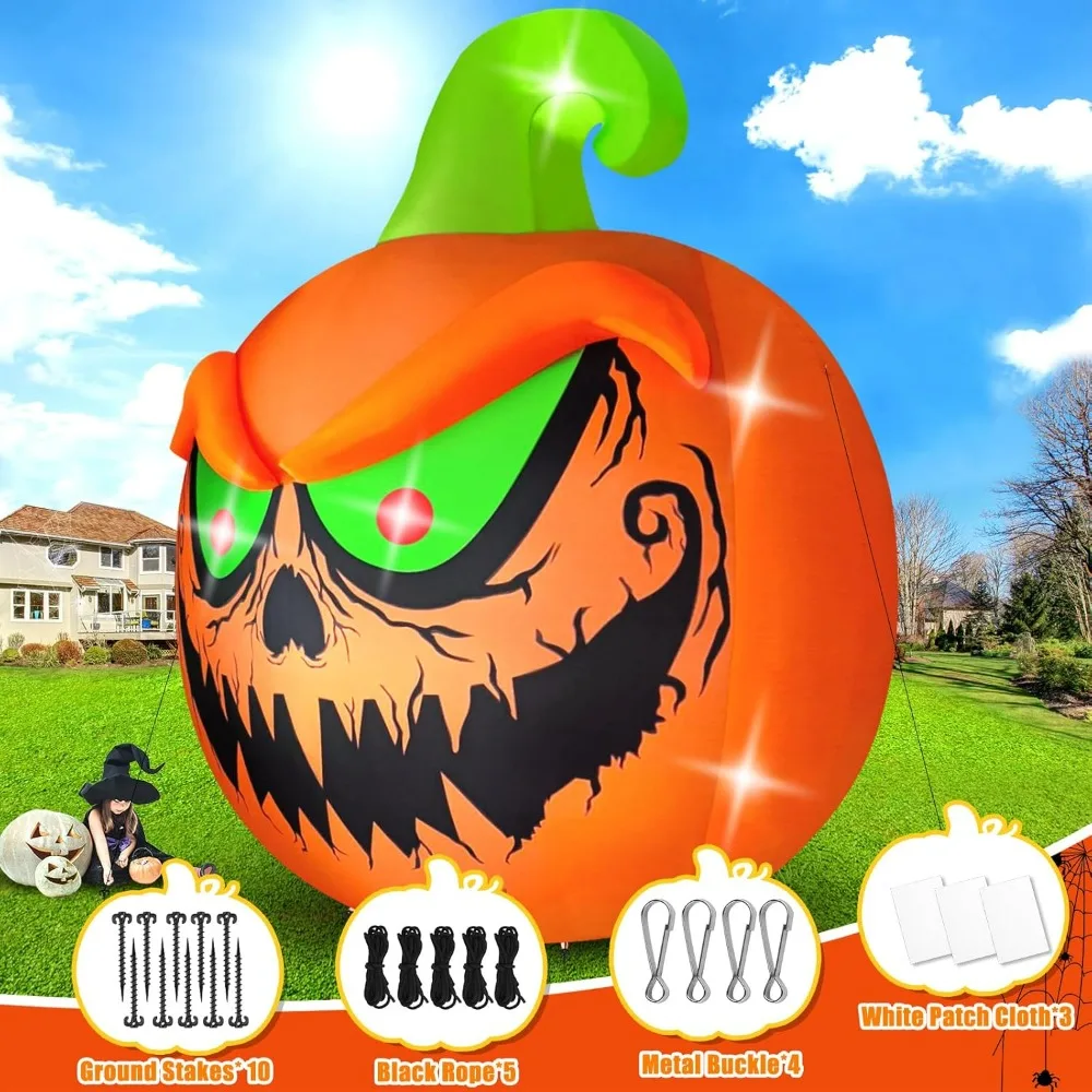 15 FT Giant Halloween Inflatable Pumpkin Outdoor Decorations Blow Up Yard Build-in LEDs for Halloween Outdoor Garden Party Decor