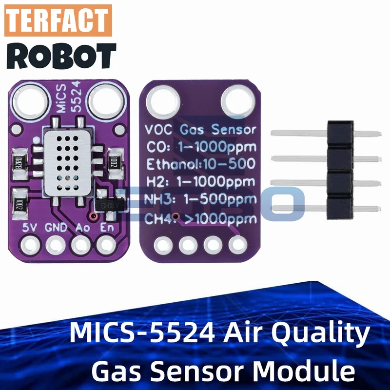 1~10PCS MICS-5524 Air Quality Gas Sensor Module Carbon Monoxide Hydrogen Methane Ethanol H2 CO MICS5524 Detection Module Board