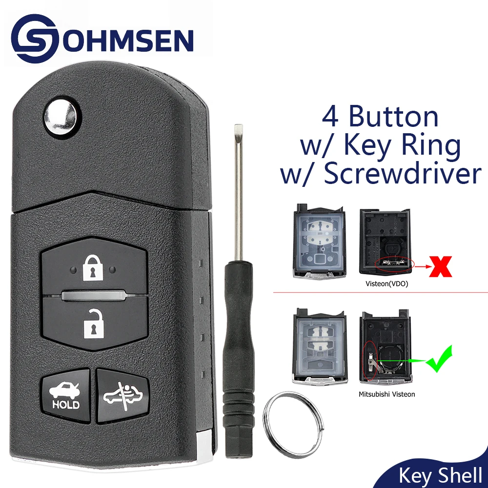 

Чехол-брелок с 4 кнопками + лезвие для Mazda RX8 6 2009 2010 2011 2012 2013 2014 2015