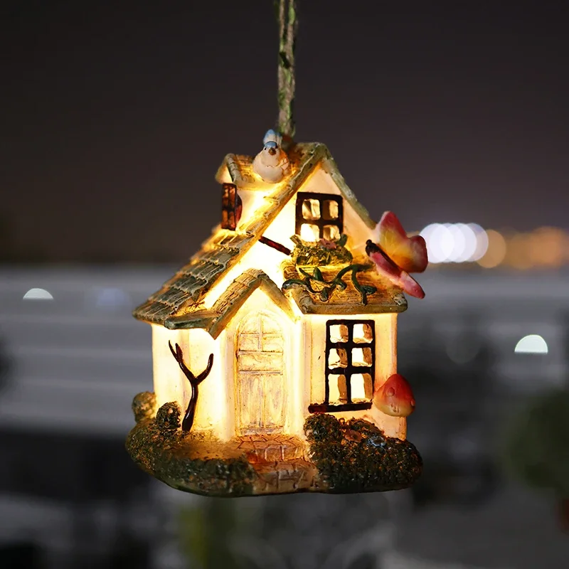 

Solar Bird House Lights Outdoor Yard Lamp Balcony Garden Decoration Wall Lamp Pendant Layout Waterproof Creative Small NightLamp