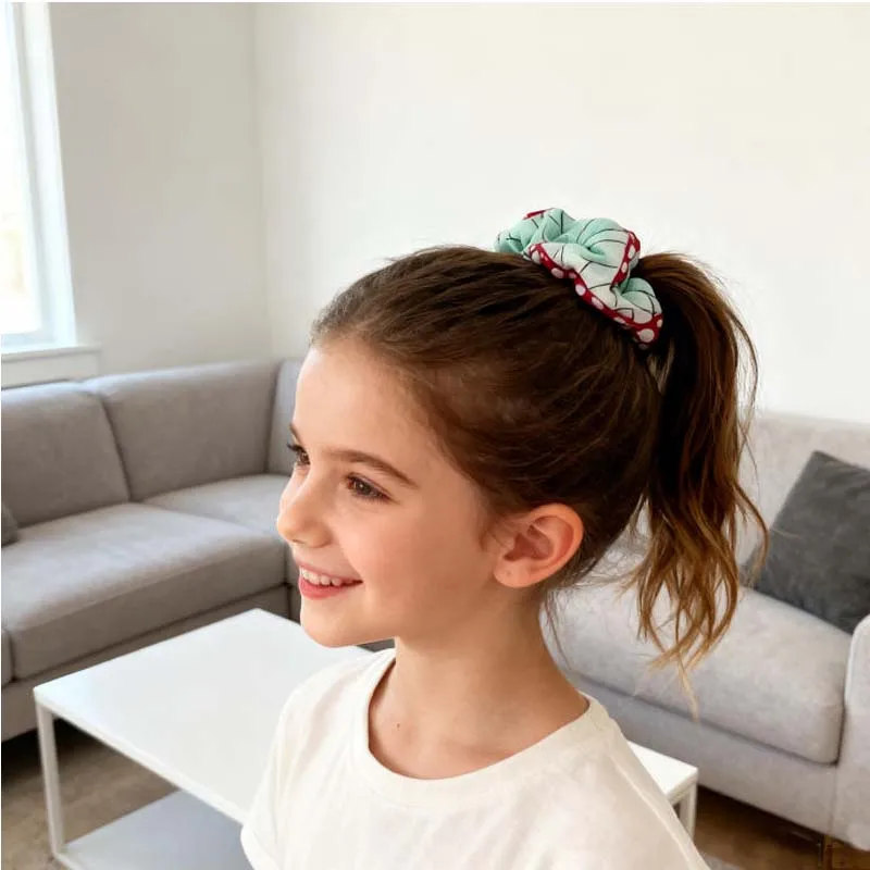 2025 Anime  Kochou Shinobu Cosplay Large Intestine Hair Ring New Head Rope French ins Style Girls Accessories Holiday Gifts