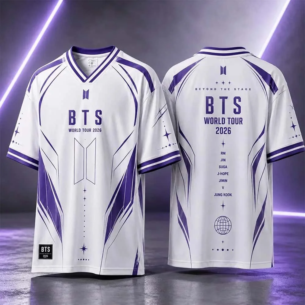 BTS World Tour 2026 Beyond The Stage Jersey Shirt Kpop Football Shirt 2026 Summer Men Women Sports Breathable Quick-dry T-shirt