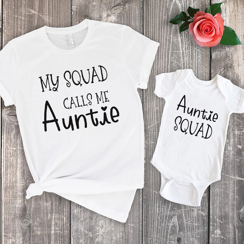 

My Squad Calls Me Auntie Shirts Auntie Tshirts Matching Auntie and Nephew Shirt Aunt and Niece Clothes Auntie Gift