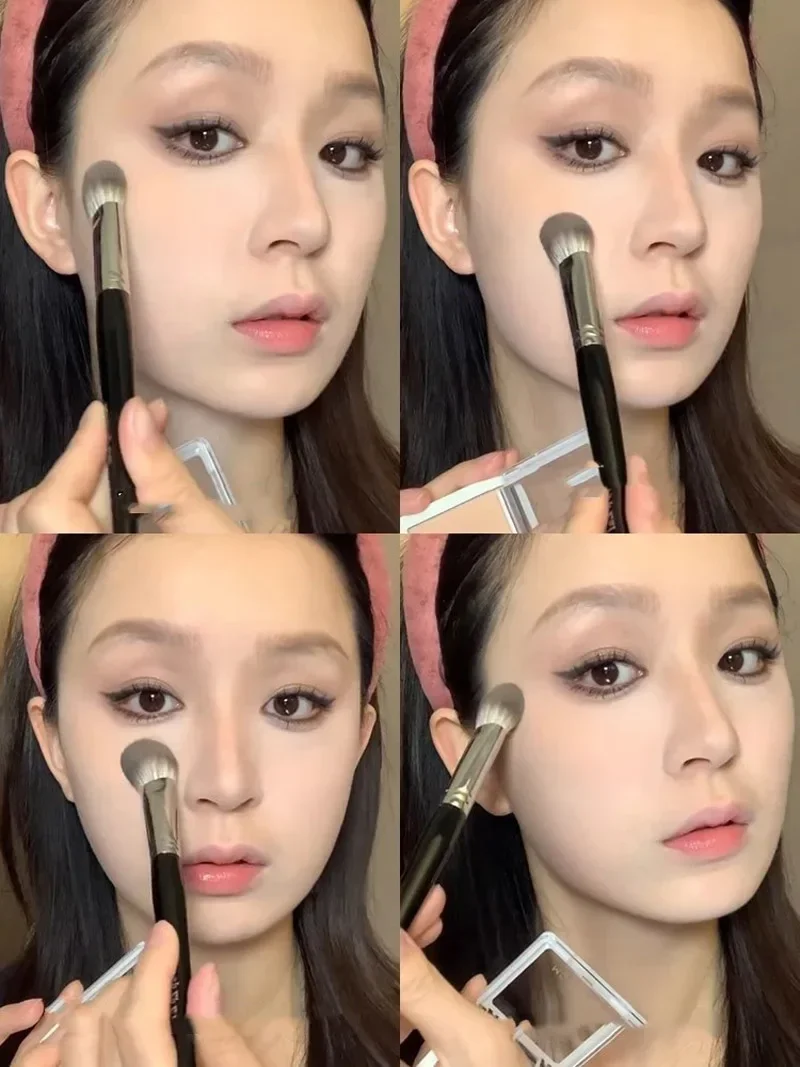 แปรงปัดแก้มรูปหัวใจ 1/2 ชิ้น แปรงปัดแก้มเนื้อแป้ง ครีม บลัชออนแบบน้ำ แปรงแต่งหน้าแบบแบน ขนาดเล็ก แปรงปัดแก้มแบบละเอียด อุปกรณ์แต่งหน้า