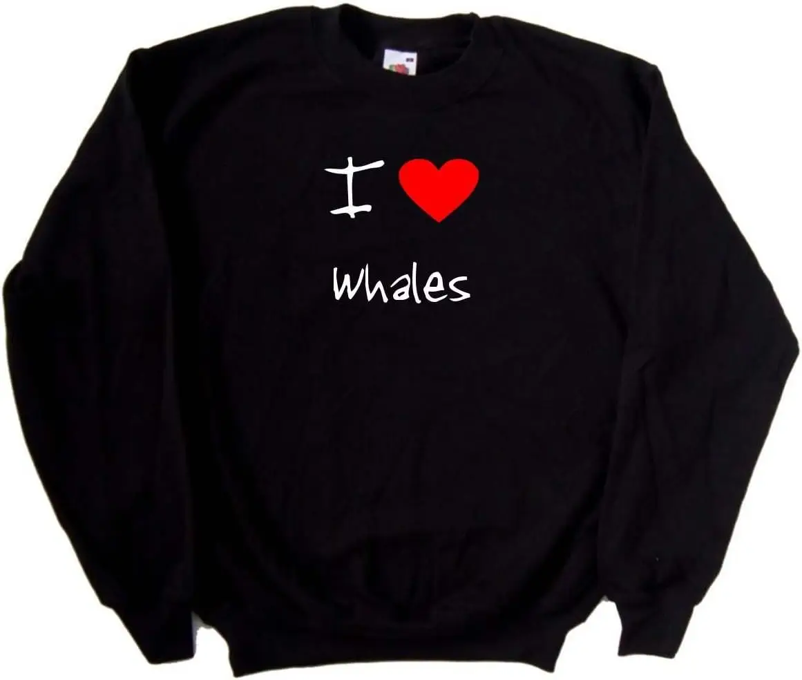 

I Love Heart Whales Black Sweatshirt