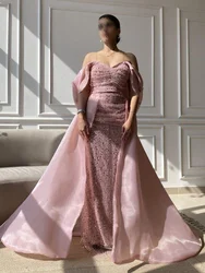 Lorrtta-Robe de soirée sirène sans bretelles à paillettes pour femmes, robe de Rhélégante, longueur au sol, gala de luxe