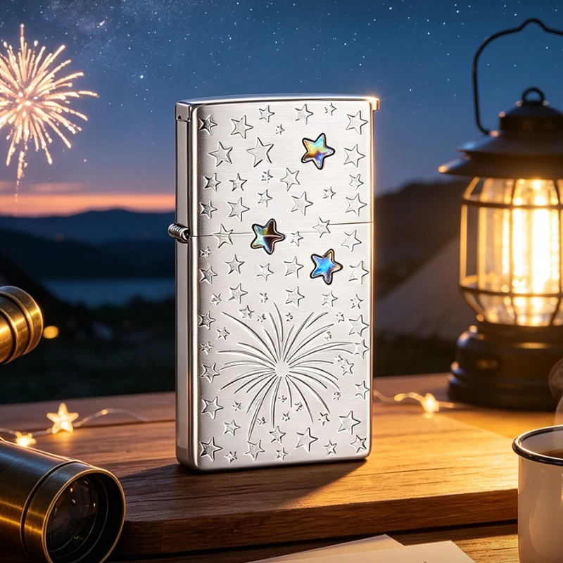 ZORRO Vintage Z753 Special‑Shaped Kerosine Lighter with Five‑Star Color Shell, Ultra‑Thin Wheel Ignition Brass Lighter