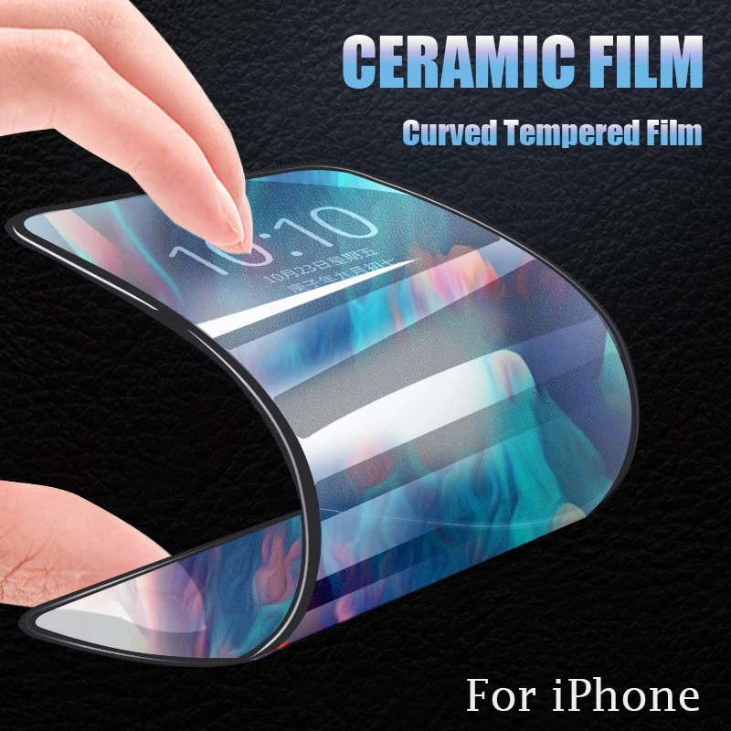 Ceramic Fiber Protetive Glass On The For iPhone 15 14 13 12 11 Pro XS Max Mini XR X 7 8 6 6S Plus SE 2020 Screen Protector Film