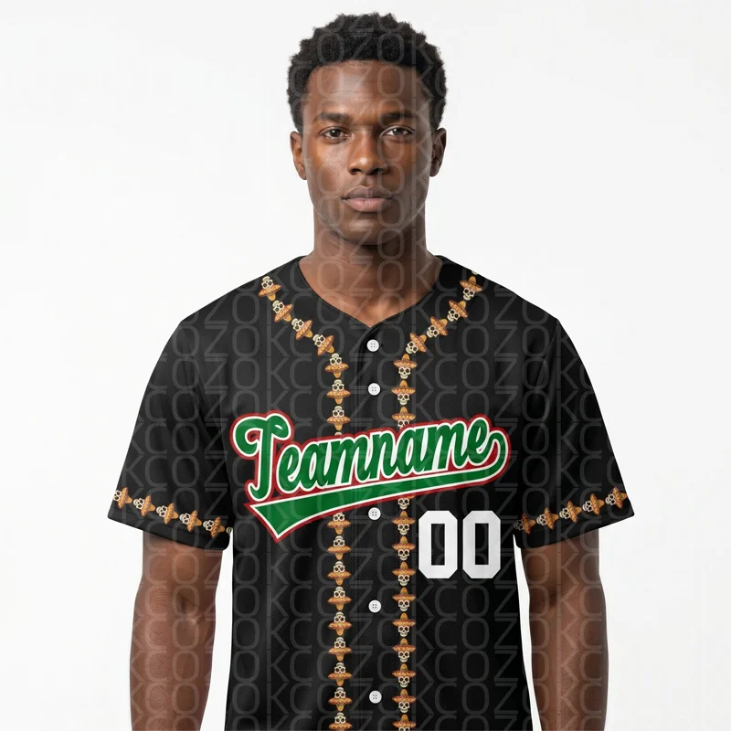 

Mexican style Baseball Jersey Men Women Short Sleeve Shirt 3D Printed Shirt Team Shirts Hip Hop Unisex Tops