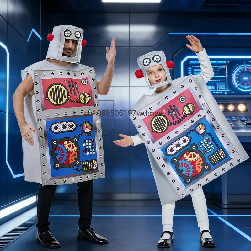 

Fun Sponge Robot Adult Cosplay Costumes enfant Alien Outfit For Carnival World Book Day Family Gathering Party Performance