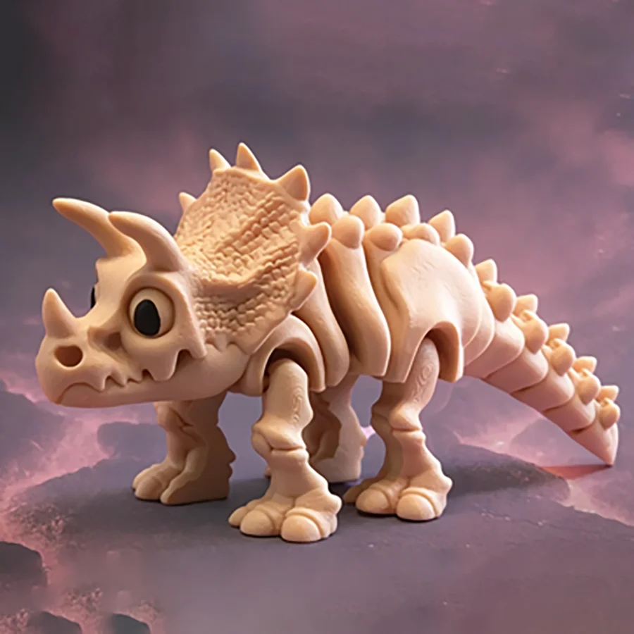 3D Printed Articulated T-Rex Skeleton Figurine Movable Joint Tyrannosaurus Rex Dinosaur Bone Model Kids Educational Toy Play